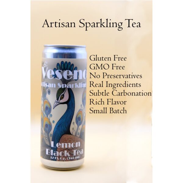 Vesence: Artisan Sparkling Tea, Lemon Black Tea (8-Pack, 12 fl. oz.) - Image 4