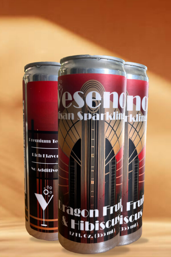 Vesence: Artisan Sparkling Tea, Dragon Fruit Hibiscus (8-Pack, 12 fl. oz.) - Image 4